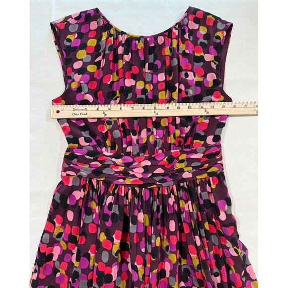 Boden Selina Polka Dot Dress Wine & Pink Multi Color Size 6L (076) - Picture 8 of 12